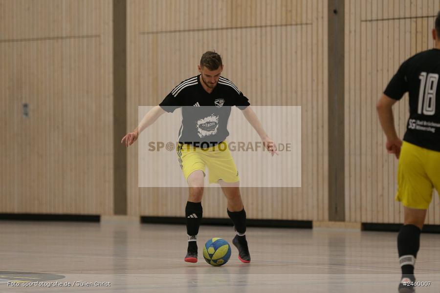 Sinngrundhalle, Burgsinn, 27.12.2024, sport, action, Fussball, BFV, Hallenfussball, 27. Hagemann Midnight-Event 2024, SG Bad-Brückenau Römershag, SV-DJK Wombach - Bild-ID: 2460007