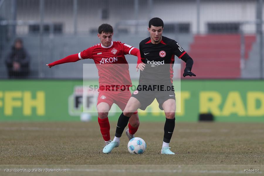 Ahorn Camp Sportpark, Dreieich-Sprendlingen, 07.02.2025, sport, action, BFV, Fussball, Regional-FS, Regionalliga Südwest, Regionalliga Bayern, FWK, SGE, FC Würzburger Kickers, Eintracht Frankfurt U21 - Bild-ID: 2464131 Ahorn Camp Sportpark, Dreieich-Sprendlingen, 07.02.2025, sport, action, BFV, Fussball, Regional-FS, Regionalliga Südwest, Regionalliga Bayern, FWK, SGE, FC Würzburger Kickers, Eintracht Frankfurt U21 - Bild-ID: 2464131