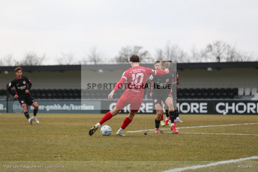 sport, action, SGE, Regionalliga Südwest, Regionalliga Bayern, Regional-FS, Fussball, FWK, FC Würzburger Kickers, Eintracht Frankfurt U21, Dreieich-Sprendlingen, BFV, Ahorn Camp Sportpark, 07.02.2025 - Bild-ID: 2464141
