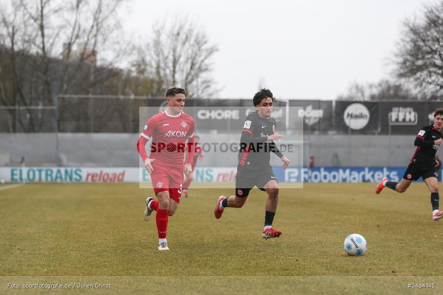 sport, action, SGE, Regionalliga Südwest, Regionalliga Bayern, Regional-FS, Fussball, FWK, FC Würzburger Kickers, Eintracht Frankfurt U21, Dreieich-Sprendlingen, BFV, Ahorn Camp Sportpark, 07.02.2025 - Bild-ID: 2464145
