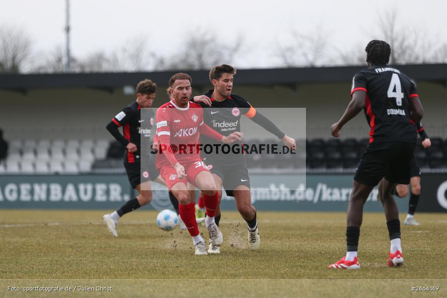 sport, action, SGE, Regionalliga Südwest, Regionalliga Bayern, Regional-FS, Fussball, FWK, FC Würzburger Kickers, Eintracht Frankfurt U21, Dreieich-Sprendlingen, BFV, Ahorn Camp Sportpark, 07.02.2025 - Bild-ID: 2464149