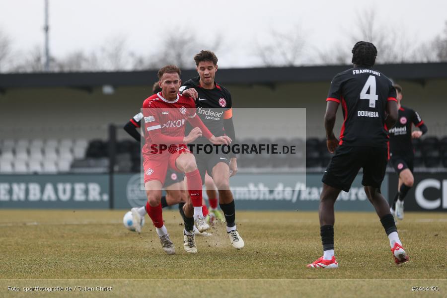 sport, action, SGE, Regionalliga Südwest, Regionalliga Bayern, Regional-FS, Fussball, FWK, FC Würzburger Kickers, Eintracht Frankfurt U21, Dreieich-Sprendlingen, BFV, Ahorn Camp Sportpark, 07.02.2025 - Bild-ID: 2464150