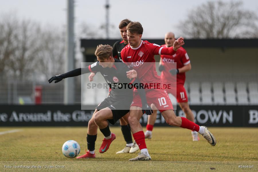 sport, action, SGE, Regionalliga Südwest, Regionalliga Bayern, Regional-FS, Fussball, FWK, FC Würzburger Kickers, Eintracht Frankfurt U21, Dreieich-Sprendlingen, BFV, Ahorn Camp Sportpark, 07.02.2025 - Bild-ID: 2464161 sport, action, SGE, Regionalliga Südwest, Regionalliga Bayern, Regional-FS, Fussball, FWK, FC Würzburger Kickers, Eintracht Frankfurt U21, Dreieich-Sprendlingen, BFV, Ahorn Camp Sportpark, 07.02.2025 - Bild-ID: 2464161
