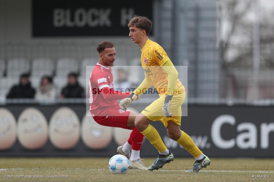 sport, action, SGE, Regionalliga Südwest, Regionalliga Bayern, Regional-FS, Fussball, FWK, FC Würzburger Kickers, Eintracht Frankfurt U21, Dreieich-Sprendlingen, BFV, Ahorn Camp Sportpark, 07.02.2025 - Bild-ID: 2464183