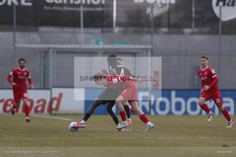 sport, action, SGE, Regionalliga Südwest, Regionalliga Bayern, Regional-FS, Fussball, FWK, FC Würzburger Kickers, Eintracht Frankfurt U21, Dreieich-Sprendlingen, BFV, Ahorn Camp Sportpark, 07.02.2025 - Bild-ID: 2464189