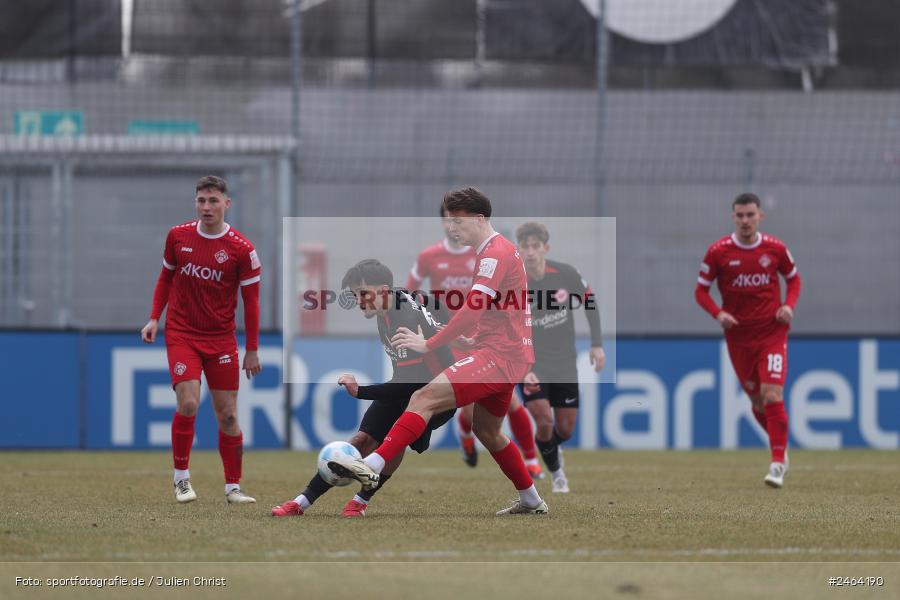 sport, action, SGE, Regionalliga Südwest, Regionalliga Bayern, Regional-FS, Fussball, FWK, FC Würzburger Kickers, Eintracht Frankfurt U21, Dreieich-Sprendlingen, BFV, Ahorn Camp Sportpark, 07.02.2025 - Bild-ID: 2464190