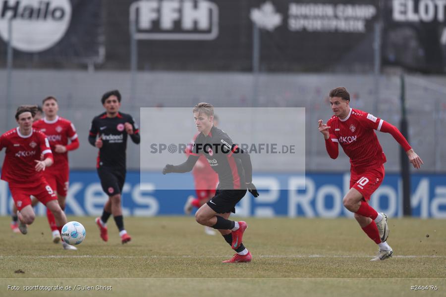 sport, action, SGE, Regionalliga Südwest, Regionalliga Bayern, Regional-FS, Fussball, FWK, FC Würzburger Kickers, Eintracht Frankfurt U21, Dreieich-Sprendlingen, BFV, Ahorn Camp Sportpark, 07.02.2025 - Bild-ID: 2464196
