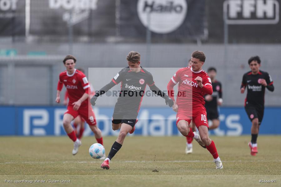 sport, action, SGE, Regionalliga Südwest, Regionalliga Bayern, Regional-FS, Fussball, FWK, FC Würzburger Kickers, Eintracht Frankfurt U21, Dreieich-Sprendlingen, BFV, Ahorn Camp Sportpark, 07.02.2025 - Bild-ID: 2464197
