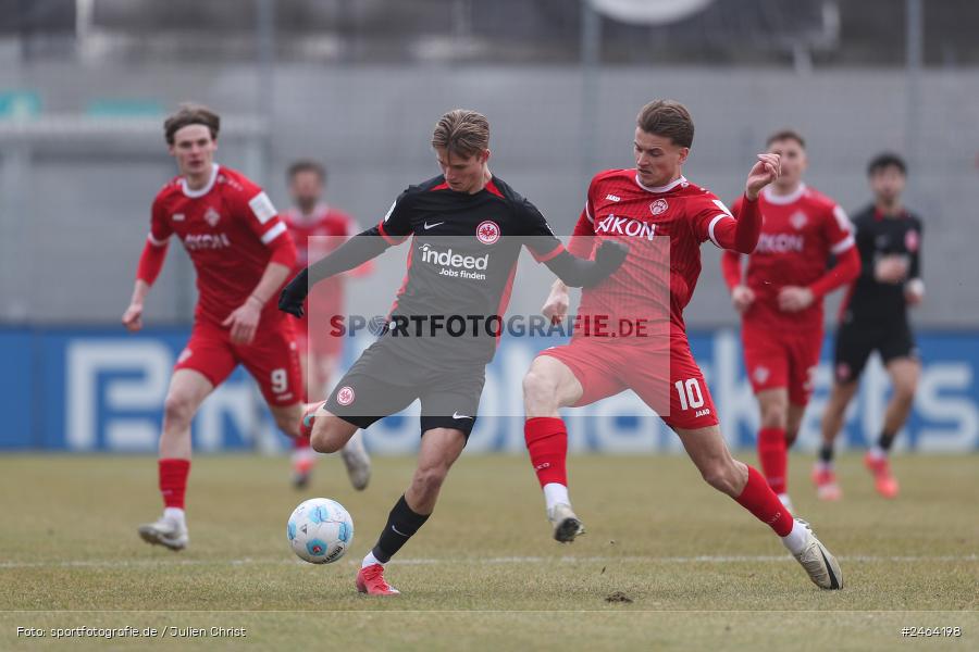 sport, action, SGE, Regionalliga Südwest, Regionalliga Bayern, Regional-FS, Fussball, FWK, FC Würzburger Kickers, Eintracht Frankfurt U21, Dreieich-Sprendlingen, BFV, Ahorn Camp Sportpark, 07.02.2025 - Bild-ID: 2464198