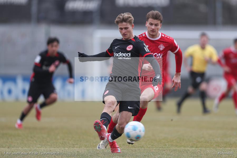 sport, action, SGE, Regionalliga Südwest, Regionalliga Bayern, Regional-FS, Fussball, FWK, FC Würzburger Kickers, Eintracht Frankfurt U21, Dreieich-Sprendlingen, BFV, Ahorn Camp Sportpark, 07.02.2025 - Bild-ID: 2464203