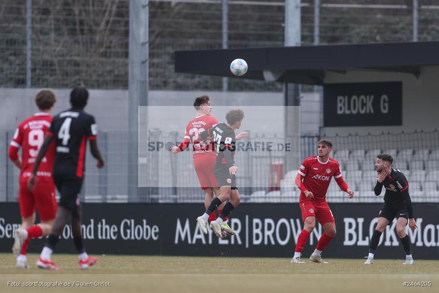 sport, action, SGE, Regionalliga Südwest, Regionalliga Bayern, Regional-FS, Fussball, FWK, FC Würzburger Kickers, Eintracht Frankfurt U21, Dreieich-Sprendlingen, BFV, Ahorn Camp Sportpark, 07.02.2025 - Bild-ID: 2464205