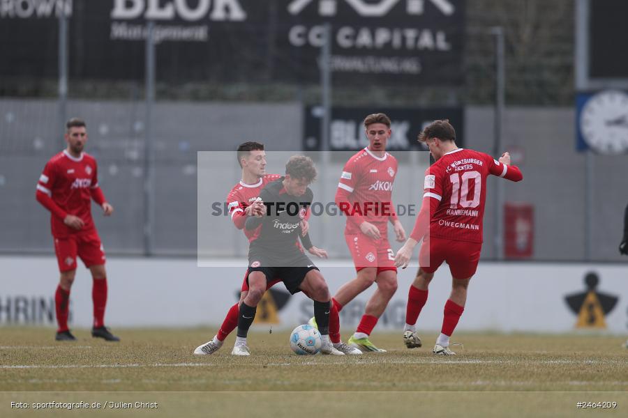 sport, action, SGE, Regionalliga Südwest, Regionalliga Bayern, Regional-FS, Fussball, FWK, FC Würzburger Kickers, Eintracht Frankfurt U21, Dreieich-Sprendlingen, BFV, Ahorn Camp Sportpark, 07.02.2025 - Bild-ID: 2464209