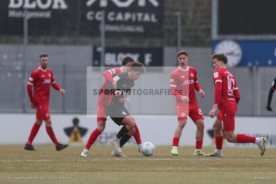 sport, action, SGE, Regionalliga Südwest, Regionalliga Bayern, Regional-FS, Fussball, FWK, FC Würzburger Kickers, Eintracht Frankfurt U21, Dreieich-Sprendlingen, BFV, Ahorn Camp Sportpark, 07.02.2025 - Bild-ID: 2464210