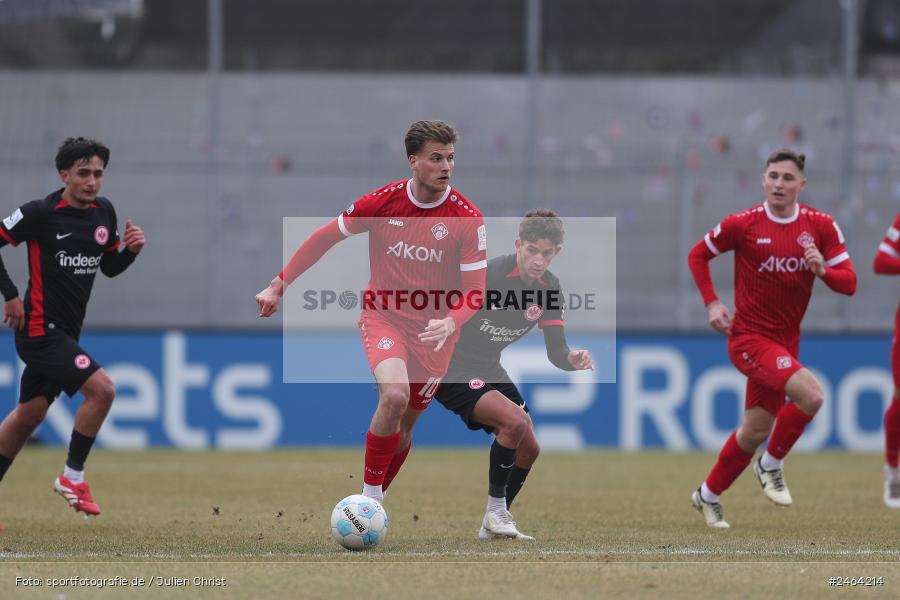 sport, action, SGE, Regionalliga Südwest, Regionalliga Bayern, Regional-FS, Fussball, FWK, FC Würzburger Kickers, Eintracht Frankfurt U21, Dreieich-Sprendlingen, BFV, Ahorn Camp Sportpark, 07.02.2025 - Bild-ID: 2464214