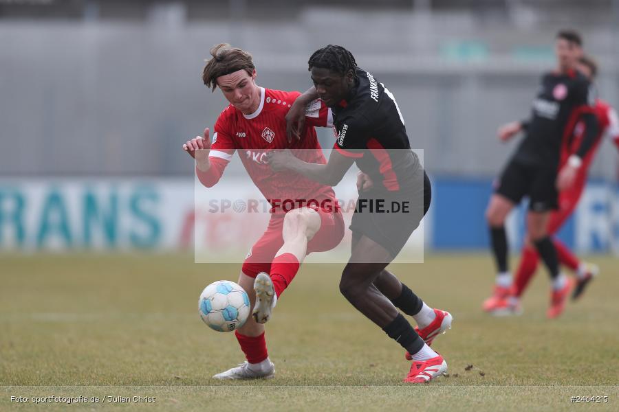 sport, action, SGE, Regionalliga Südwest, Regionalliga Bayern, Regional-FS, Fussball, FWK, FC Würzburger Kickers, Eintracht Frankfurt U21, Dreieich-Sprendlingen, BFV, Ahorn Camp Sportpark, 07.02.2025 - Bild-ID: 2464215