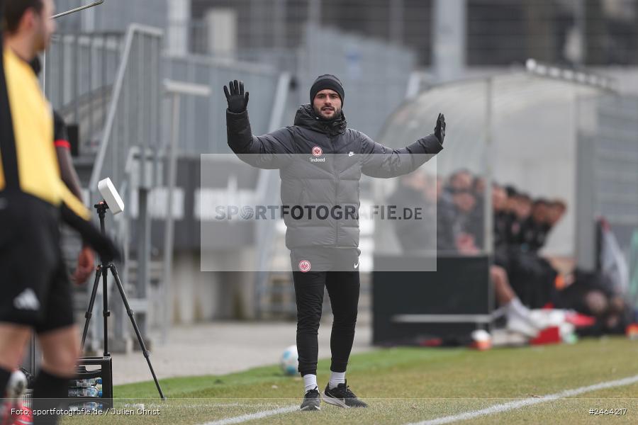 sport, action, SGE, Regionalliga Südwest, Regionalliga Bayern, Regional-FS, Fussball, FWK, FC Würzburger Kickers, Eintracht Frankfurt U21, Dreieich-Sprendlingen, BFV, Ahorn Camp Sportpark, 07.02.2025 - Bild-ID: 2464217