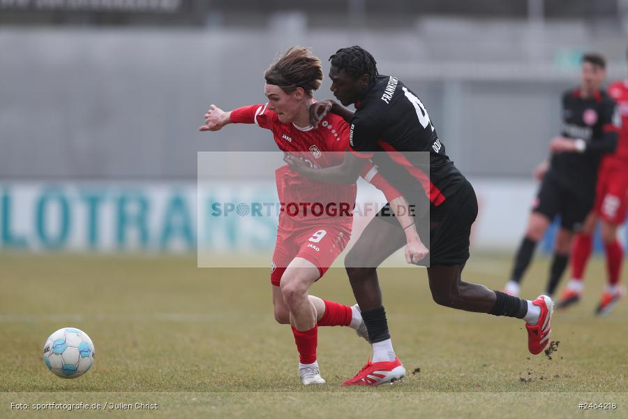 sport, action, SGE, Regionalliga Südwest, Regionalliga Bayern, Regional-FS, Fussball, FWK, FC Würzburger Kickers, Eintracht Frankfurt U21, Dreieich-Sprendlingen, BFV, Ahorn Camp Sportpark, 07.02.2025 - Bild-ID: 2464218