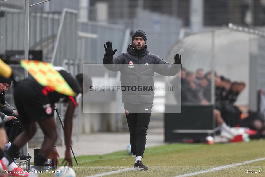 sport, action, SGE, Regionalliga Südwest, Regionalliga Bayern, Regional-FS, Fussball, FWK, FC Würzburger Kickers, Eintracht Frankfurt U21, Dreieich-Sprendlingen, BFV, Ahorn Camp Sportpark, 07.02.2025 - Bild-ID: 2464219