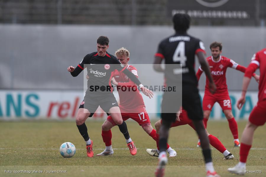 sport, action, SGE, Regionalliga Südwest, Regionalliga Bayern, Regional-FS, Fussball, FWK, FC Würzburger Kickers, Eintracht Frankfurt U21, Dreieich-Sprendlingen, BFV, Ahorn Camp Sportpark, 07.02.2025 - Bild-ID: 2464220