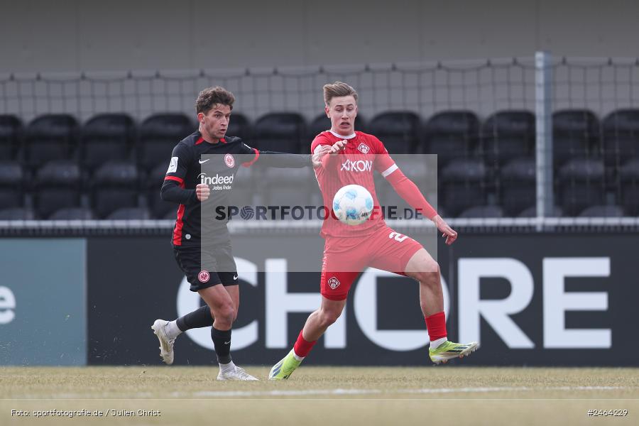 sport, action, SGE, Regionalliga Südwest, Regionalliga Bayern, Regional-FS, Fussball, FWK, FC Würzburger Kickers, Eintracht Frankfurt U21, Dreieich-Sprendlingen, BFV, Ahorn Camp Sportpark, 07.02.2025 - Bild-ID: 2464229