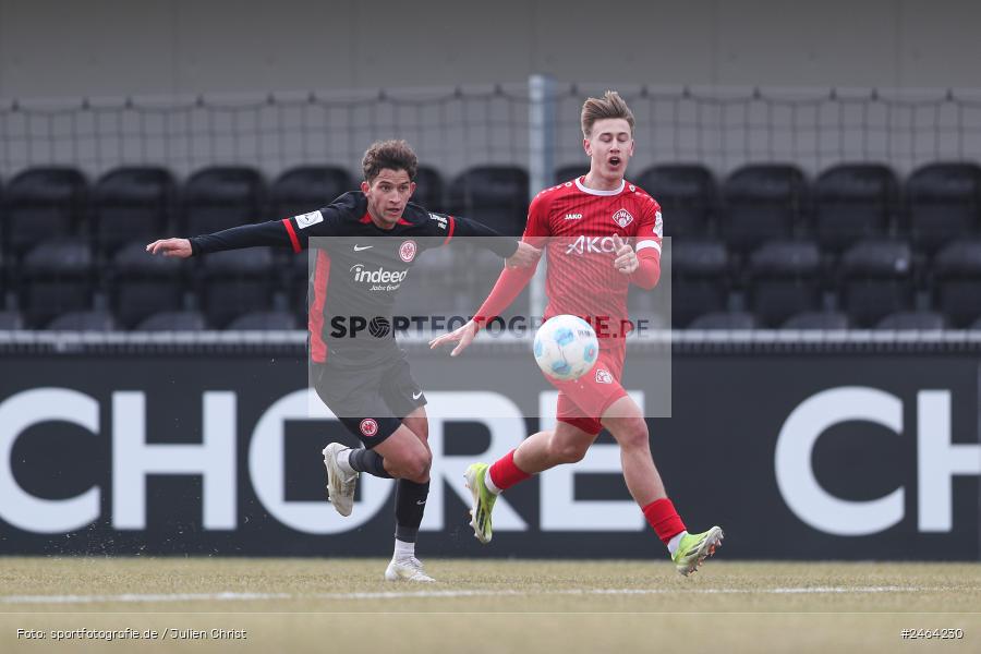 sport, action, SGE, Regionalliga Südwest, Regionalliga Bayern, Regional-FS, Fussball, FWK, FC Würzburger Kickers, Eintracht Frankfurt U21, Dreieich-Sprendlingen, BFV, Ahorn Camp Sportpark, 07.02.2025 - Bild-ID: 2464230 sport, action, SGE, Regionalliga Südwest, Regionalliga Bayern, Regional-FS, Fussball, FWK, FC Würzburger Kickers, Eintracht Frankfurt U21, Dreieich-Sprendlingen, BFV, Ahorn Camp Sportpark, 07.02.2025 - Bild-ID: 2464230