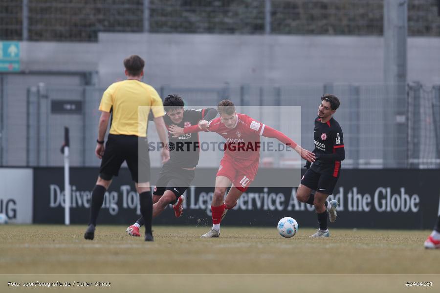 sport, action, SGE, Regionalliga Südwest, Regionalliga Bayern, Regional-FS, Fussball, FWK, FC Würzburger Kickers, Eintracht Frankfurt U21, Dreieich-Sprendlingen, BFV, Ahorn Camp Sportpark, 07.02.2025 - Bild-ID: 2464231 sport, action, SGE, Regionalliga Südwest, Regionalliga Bayern, Regional-FS, Fussball, FWK, FC Würzburger Kickers, Eintracht Frankfurt U21, Dreieich-Sprendlingen, BFV, Ahorn Camp Sportpark, 07.02.2025 - Bild-ID: 2464231