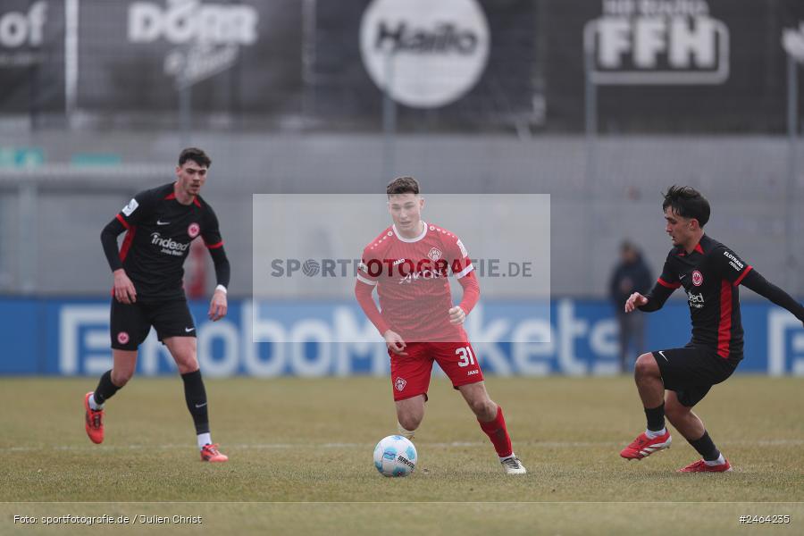 sport, action, SGE, Regionalliga Südwest, Regionalliga Bayern, Regional-FS, Fussball, FWK, FC Würzburger Kickers, Eintracht Frankfurt U21, Dreieich-Sprendlingen, BFV, Ahorn Camp Sportpark, 07.02.2025 - Bild-ID: 2464235 sport, action, SGE, Regionalliga Südwest, Regionalliga Bayern, Regional-FS, Fussball, FWK, FC Würzburger Kickers, Eintracht Frankfurt U21, Dreieich-Sprendlingen, BFV, Ahorn Camp Sportpark, 07.02.2025 - Bild-ID: 2464235