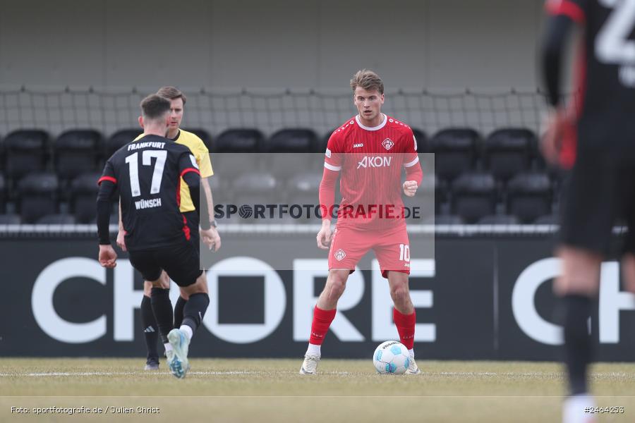 sport, action, SGE, Regionalliga Südwest, Regionalliga Bayern, Regional-FS, Fussball, FWK, FC Würzburger Kickers, Eintracht Frankfurt U21, Dreieich-Sprendlingen, BFV, Ahorn Camp Sportpark, 07.02.2025 - Bild-ID: 2464253