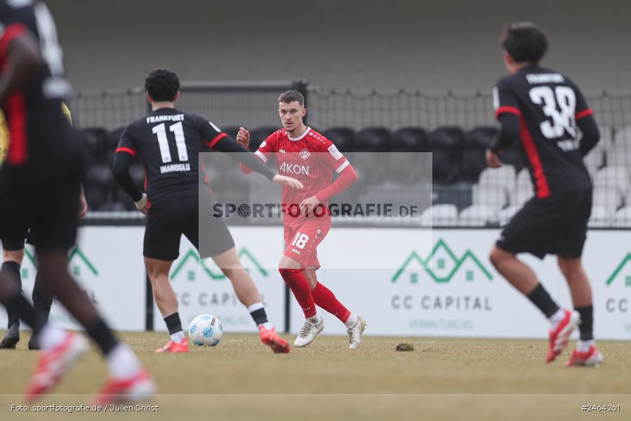 sport, action, SGE, Regionalliga Südwest, Regionalliga Bayern, Regional-FS, Fussball, FWK, FC Würzburger Kickers, Eintracht Frankfurt U21, Dreieich-Sprendlingen, BFV, Ahorn Camp Sportpark, 07.02.2025 - Bild-ID: 2464261