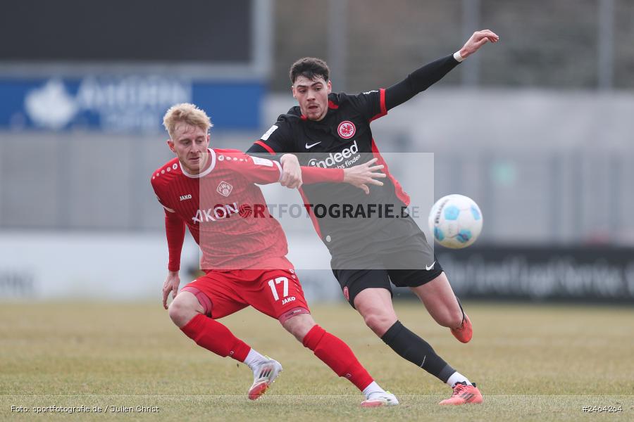 sport, action, SGE, Regionalliga Südwest, Regionalliga Bayern, Regional-FS, Fussball, FWK, FC Würzburger Kickers, Eintracht Frankfurt U21, Dreieich-Sprendlingen, BFV, Ahorn Camp Sportpark, 07.02.2025 - Bild-ID: 2464264 sport, action, SGE, Regionalliga Südwest, Regionalliga Bayern, Regional-FS, Fussball, FWK, FC Würzburger Kickers, Eintracht Frankfurt U21, Dreieich-Sprendlingen, BFV, Ahorn Camp Sportpark, 07.02.2025 - Bild-ID: 2464264