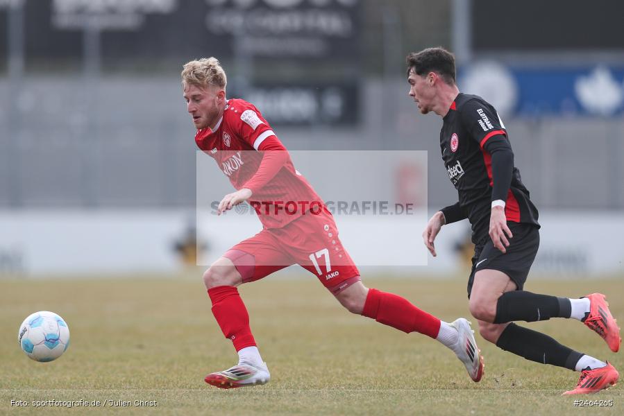 sport, action, SGE, Regionalliga Südwest, Regionalliga Bayern, Regional-FS, Fussball, FWK, FC Würzburger Kickers, Eintracht Frankfurt U21, Dreieich-Sprendlingen, BFV, Ahorn Camp Sportpark, 07.02.2025 - Bild-ID: 2464265 sport, action, SGE, Regionalliga Südwest, Regionalliga Bayern, Regional-FS, Fussball, FWK, FC Würzburger Kickers, Eintracht Frankfurt U21, Dreieich-Sprendlingen, BFV, Ahorn Camp Sportpark, 07.02.2025 - Bild-ID: 2464265