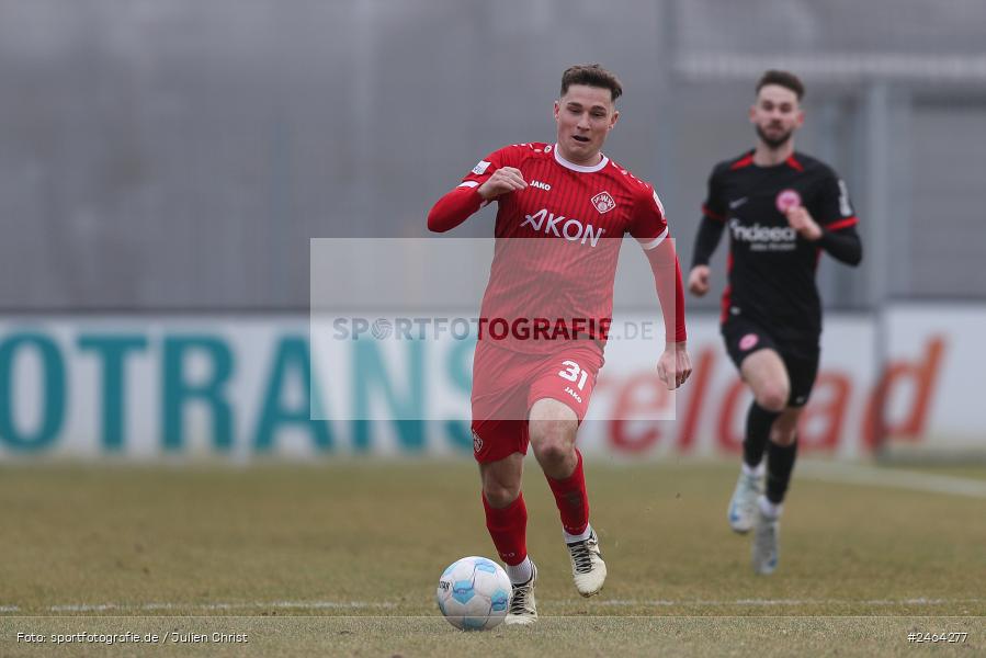 sport, action, SGE, Regionalliga Südwest, Regionalliga Bayern, Regional-FS, Fussball, FWK, FC Würzburger Kickers, Eintracht Frankfurt U21, Dreieich-Sprendlingen, BFV, Ahorn Camp Sportpark, 07.02.2025 - Bild-ID: 2464277