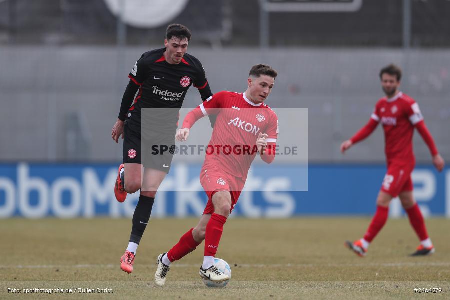 sport, action, SGE, Regionalliga Südwest, Regionalliga Bayern, Regional-FS, Fussball, FWK, FC Würzburger Kickers, Eintracht Frankfurt U21, Dreieich-Sprendlingen, BFV, Ahorn Camp Sportpark, 07.02.2025 - Bild-ID: 2464279