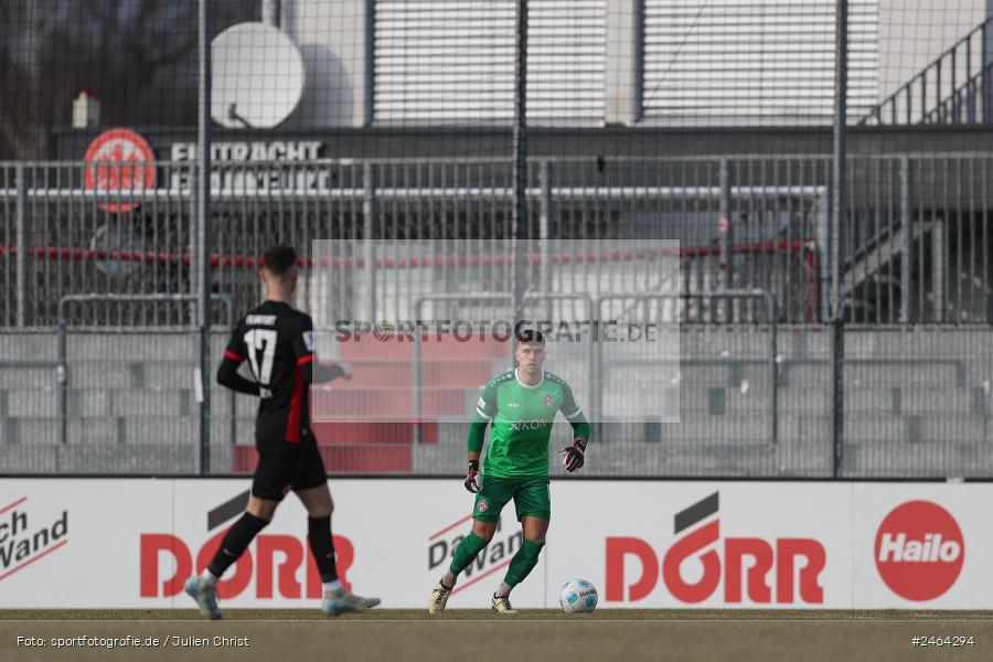 sport, action, SGE, Regionalliga Südwest, Regionalliga Bayern, Regional-FS, Fussball, FWK, FC Würzburger Kickers, Eintracht Frankfurt U21, Dreieich-Sprendlingen, BFV, Ahorn Camp Sportpark, 07.02.2025 - Bild-ID: 2464294