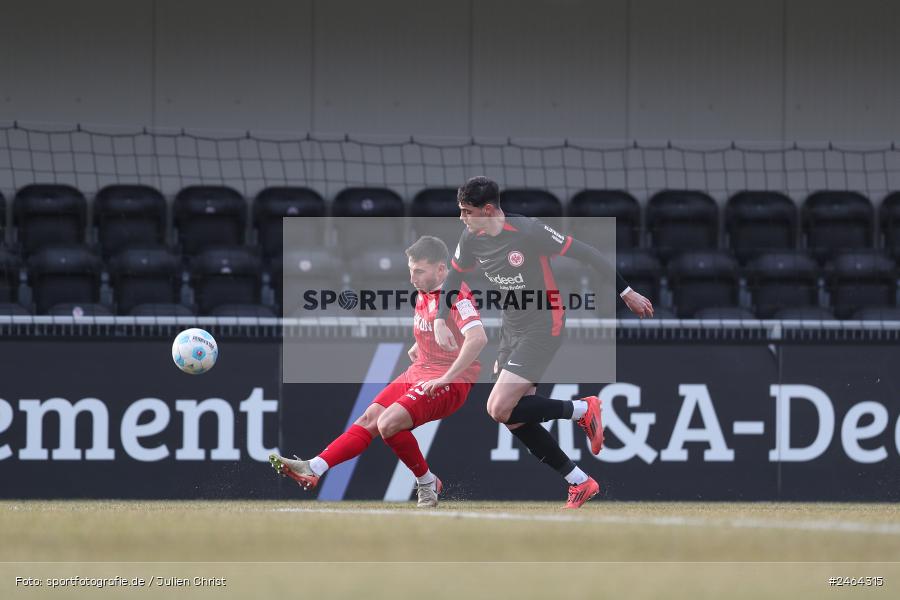 sport, action, SGE, Regionalliga Südwest, Regionalliga Bayern, Regional-FS, Fussball, FWK, FC Würzburger Kickers, Eintracht Frankfurt U21, Dreieich-Sprendlingen, BFV, Ahorn Camp Sportpark, 07.02.2025 - Bild-ID: 2464315
