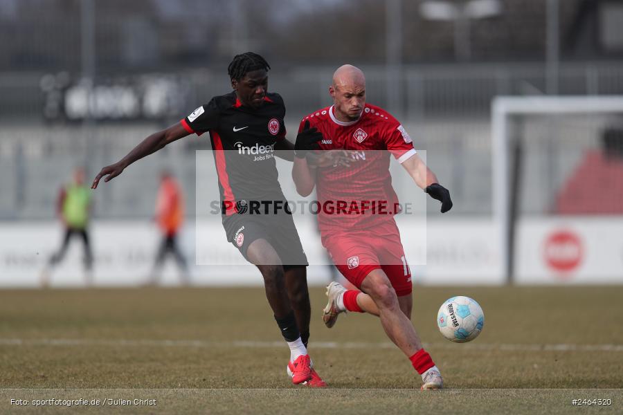 sport, action, SGE, Regionalliga Südwest, Regionalliga Bayern, Regional-FS, Fussball, FWK, FC Würzburger Kickers, Eintracht Frankfurt U21, Dreieich-Sprendlingen, BFV, Ahorn Camp Sportpark, 07.02.2025 - Bild-ID: 2464320