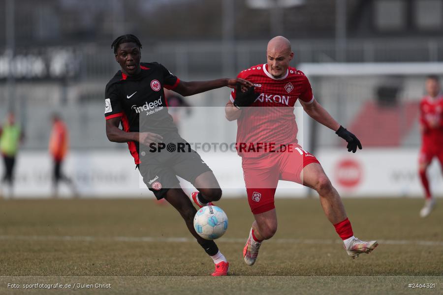 sport, action, SGE, Regionalliga Südwest, Regionalliga Bayern, Regional-FS, Fussball, FWK, FC Würzburger Kickers, Eintracht Frankfurt U21, Dreieich-Sprendlingen, BFV, Ahorn Camp Sportpark, 07.02.2025 - Bild-ID: 2464321