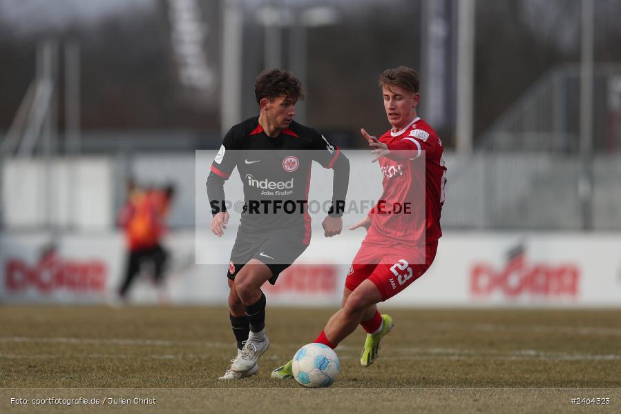 sport, action, SGE, Regionalliga Südwest, Regionalliga Bayern, Regional-FS, Fussball, FWK, FC Würzburger Kickers, Eintracht Frankfurt U21, Dreieich-Sprendlingen, BFV, Ahorn Camp Sportpark, 07.02.2025 - Bild-ID: 2464323