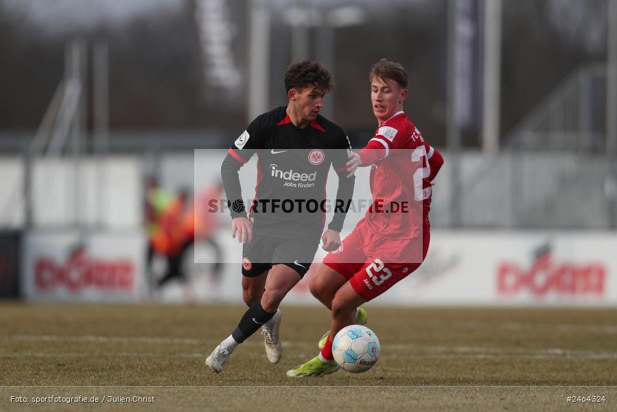 sport, action, SGE, Regionalliga Südwest, Regionalliga Bayern, Regional-FS, Fussball, FWK, FC Würzburger Kickers, Eintracht Frankfurt U21, Dreieich-Sprendlingen, BFV, Ahorn Camp Sportpark, 07.02.2025 - Bild-ID: 2464324