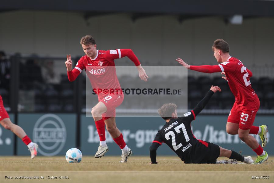 sport, action, SGE, Regionalliga Südwest, Regionalliga Bayern, Regional-FS, Fussball, FWK, FC Würzburger Kickers, Eintracht Frankfurt U21, Dreieich-Sprendlingen, BFV, Ahorn Camp Sportpark, 07.02.2025 - Bild-ID: 2464333