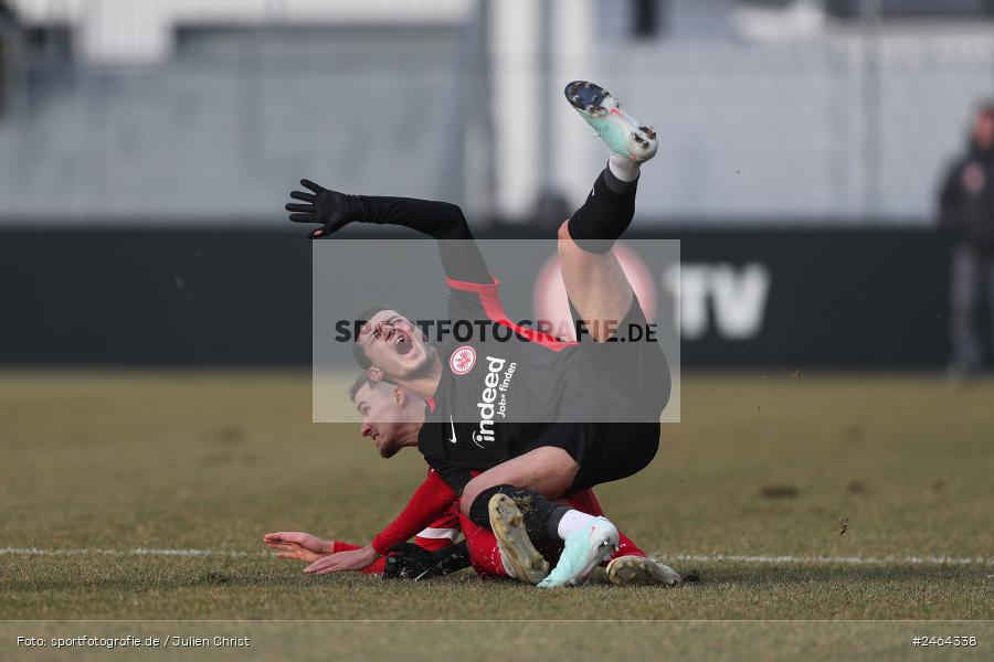 sport, action, SGE, Regionalliga Südwest, Regionalliga Bayern, Regional-FS, Fussball, FWK, FC Würzburger Kickers, Eintracht Frankfurt U21, Dreieich-Sprendlingen, BFV, Ahorn Camp Sportpark, 07.02.2025 - Bild-ID: 2464338