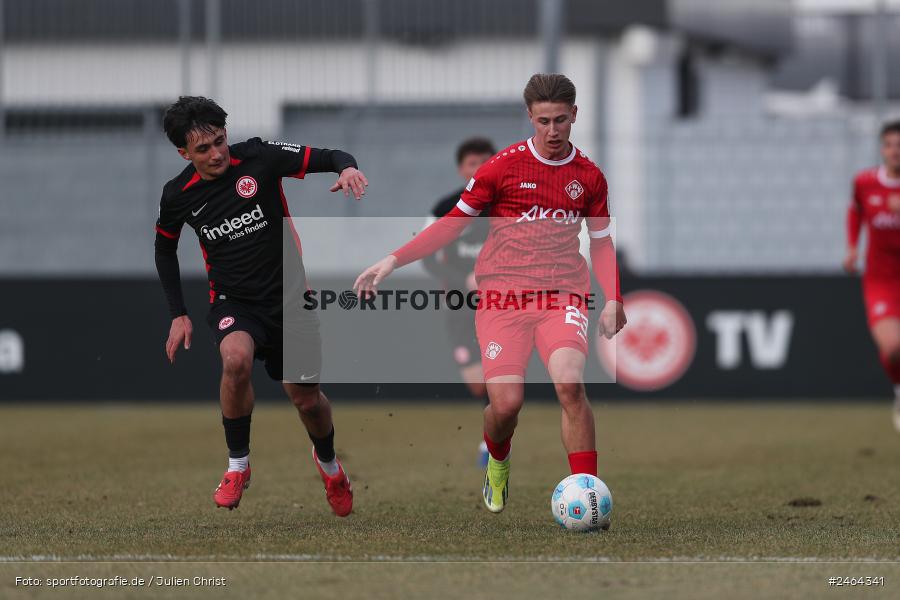 sport, action, SGE, Regionalliga Südwest, Regionalliga Bayern, Regional-FS, Fussball, FWK, FC Würzburger Kickers, Eintracht Frankfurt U21, Dreieich-Sprendlingen, BFV, Ahorn Camp Sportpark, 07.02.2025 - Bild-ID: 2464341 sport, action, SGE, Regionalliga Südwest, Regionalliga Bayern, Regional-FS, Fussball, FWK, FC Würzburger Kickers, Eintracht Frankfurt U21, Dreieich-Sprendlingen, BFV, Ahorn Camp Sportpark, 07.02.2025 - Bild-ID: 2464341