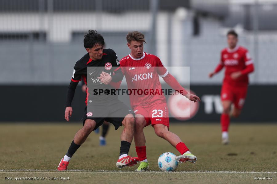 sport, action, SGE, Regionalliga Südwest, Regionalliga Bayern, Regional-FS, Fussball, FWK, FC Würzburger Kickers, Eintracht Frankfurt U21, Dreieich-Sprendlingen, BFV, Ahorn Camp Sportpark, 07.02.2025 - Bild-ID: 2464343 sport, action, SGE, Regionalliga Südwest, Regionalliga Bayern, Regional-FS, Fussball, FWK, FC Würzburger Kickers, Eintracht Frankfurt U21, Dreieich-Sprendlingen, BFV, Ahorn Camp Sportpark, 07.02.2025 - Bild-ID: 2464343