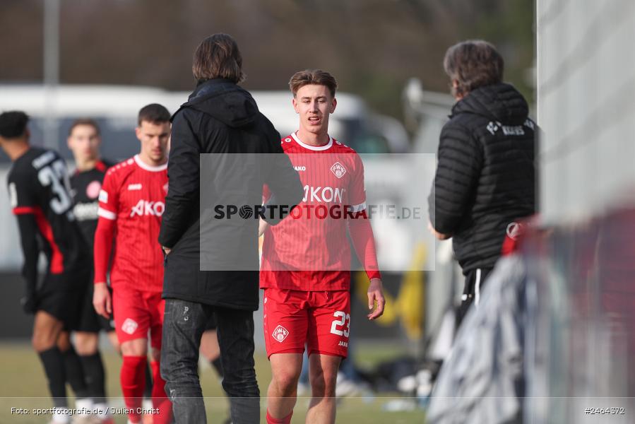 sport, action, SGE, Regionalliga Südwest, Regionalliga Bayern, Regional-FS, Fussball, FWK, FC Würzburger Kickers, Eintracht Frankfurt U21, Dreieich-Sprendlingen, BFV, Ahorn Camp Sportpark, 07.02.2025 - Bild-ID: 2464372 sport, action, SGE, Regionalliga Südwest, Regionalliga Bayern, Regional-FS, Fussball, FWK, FC Würzburger Kickers, Eintracht Frankfurt U21, Dreieich-Sprendlingen, BFV, Ahorn Camp Sportpark, 07.02.2025 - Bild-ID: 2464372