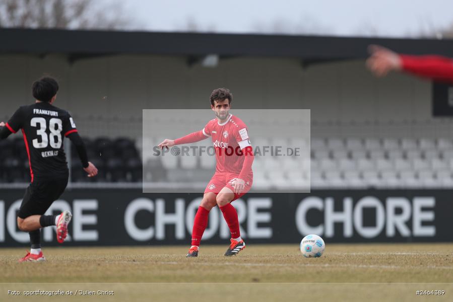sport, action, SGE, Regionalliga Südwest, Regionalliga Bayern, Regional-FS, Fussball, FWK, FC Würzburger Kickers, Eintracht Frankfurt U21, Dreieich-Sprendlingen, BFV, Ahorn Camp Sportpark, 07.02.2025 - Bild-ID: 2464389 sport, action, SGE, Regionalliga Südwest, Regionalliga Bayern, Regional-FS, Fussball, FWK, FC Würzburger Kickers, Eintracht Frankfurt U21, Dreieich-Sprendlingen, BFV, Ahorn Camp Sportpark, 07.02.2025 - Bild-ID: 2464389