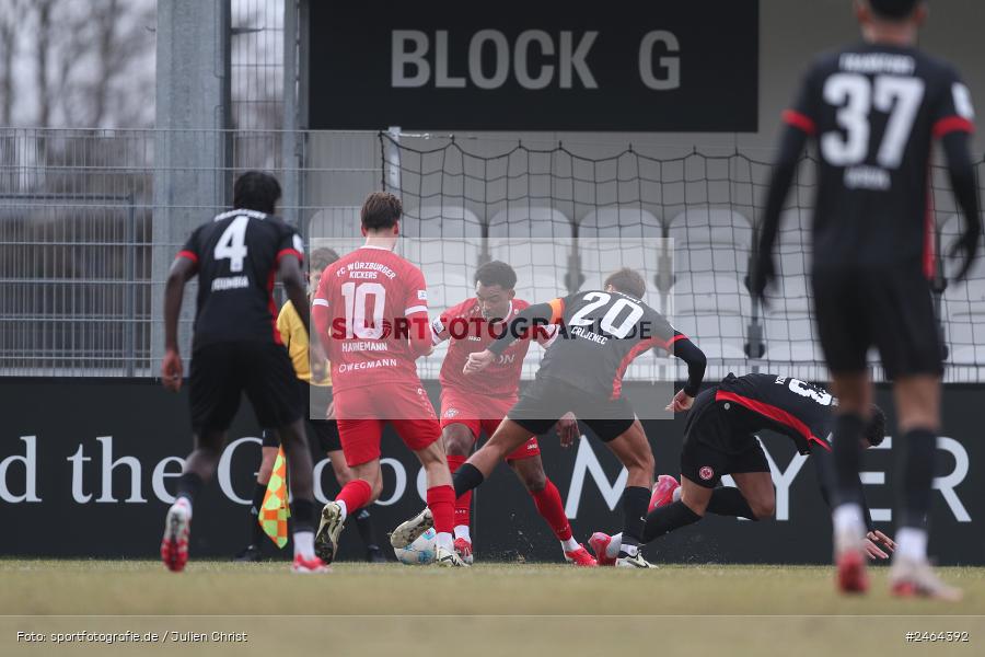 sport, action, SGE, Regionalliga Südwest, Regionalliga Bayern, Regional-FS, Fussball, FWK, FC Würzburger Kickers, Eintracht Frankfurt U21, Dreieich-Sprendlingen, BFV, Ahorn Camp Sportpark, 07.02.2025 - Bild-ID: 2464392 sport, action, SGE, Regionalliga Südwest, Regionalliga Bayern, Regional-FS, Fussball, FWK, FC Würzburger Kickers, Eintracht Frankfurt U21, Dreieich-Sprendlingen, BFV, Ahorn Camp Sportpark, 07.02.2025 - Bild-ID: 2464392