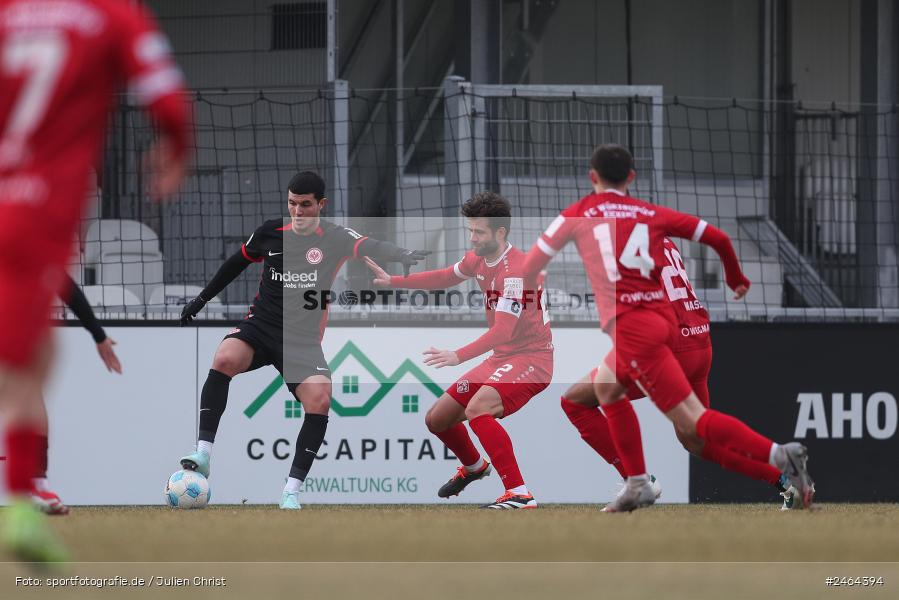sport, action, SGE, Regionalliga Südwest, Regionalliga Bayern, Regional-FS, Fussball, FWK, FC Würzburger Kickers, Eintracht Frankfurt U21, Dreieich-Sprendlingen, BFV, Ahorn Camp Sportpark, 07.02.2025 - Bild-ID: 2464394 sport, action, SGE, Regionalliga Südwest, Regionalliga Bayern, Regional-FS, Fussball, FWK, FC Würzburger Kickers, Eintracht Frankfurt U21, Dreieich-Sprendlingen, BFV, Ahorn Camp Sportpark, 07.02.2025 - Bild-ID: 2464394