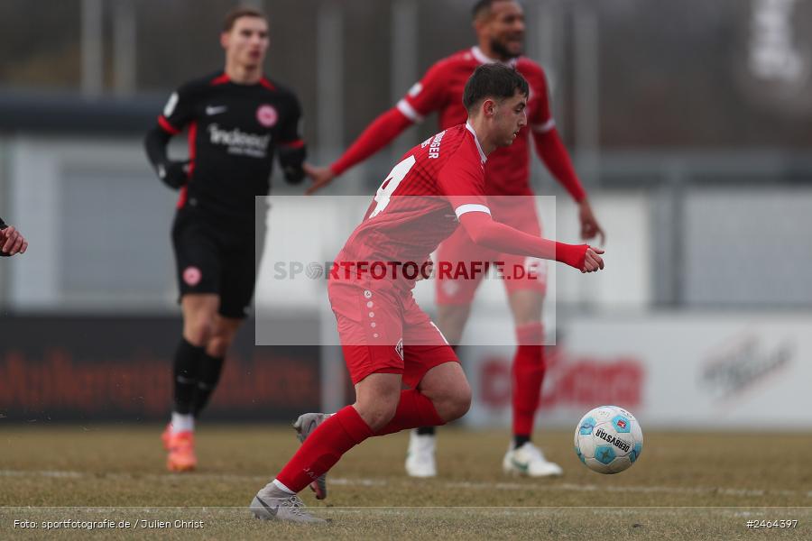sport, action, SGE, Regionalliga Südwest, Regionalliga Bayern, Regional-FS, Fussball, FWK, FC Würzburger Kickers, Eintracht Frankfurt U21, Dreieich-Sprendlingen, BFV, Ahorn Camp Sportpark, 07.02.2025 - Bild-ID: 2464397
