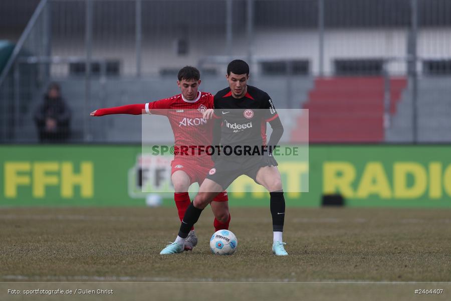 sport, action, SGE, Regionalliga Südwest, Regionalliga Bayern, Regional-FS, Fussball, FWK, FC Würzburger Kickers, Eintracht Frankfurt U21, Dreieich-Sprendlingen, BFV, Ahorn Camp Sportpark, 07.02.2025 - Bild-ID: 2464407 sport, action, SGE, Regionalliga Südwest, Regionalliga Bayern, Regional-FS, Fussball, FWK, FC Würzburger Kickers, Eintracht Frankfurt U21, Dreieich-Sprendlingen, BFV, Ahorn Camp Sportpark, 07.02.2025 - Bild-ID: 2464407
