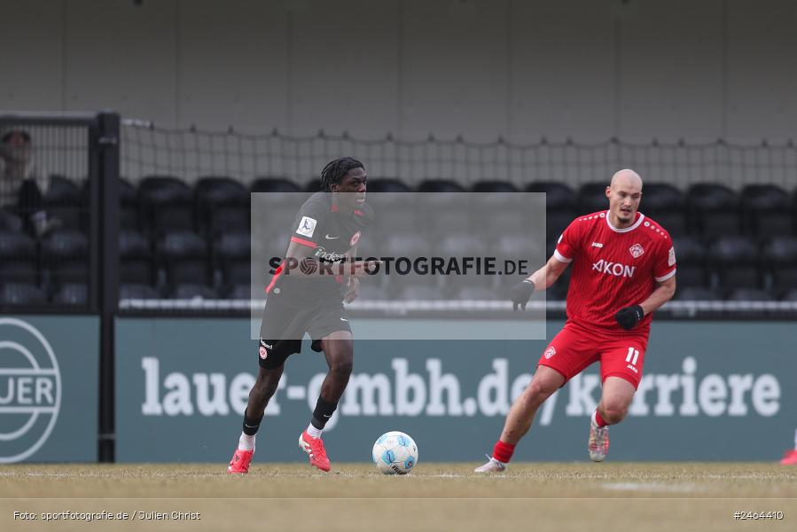 sport, action, SGE, Regionalliga Südwest, Regionalliga Bayern, Regional-FS, Fussball, FWK, FC Würzburger Kickers, Eintracht Frankfurt U21, Dreieich-Sprendlingen, BFV, Ahorn Camp Sportpark, 07.02.2025 - Bild-ID: 2464410 sport, action, SGE, Regionalliga Südwest, Regionalliga Bayern, Regional-FS, Fussball, FWK, FC Würzburger Kickers, Eintracht Frankfurt U21, Dreieich-Sprendlingen, BFV, Ahorn Camp Sportpark, 07.02.2025 - Bild-ID: 2464410